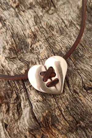 Boho Wax Rope Heart Pendant