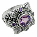 🎁Meditation Amethyst Crystal Flower Ring