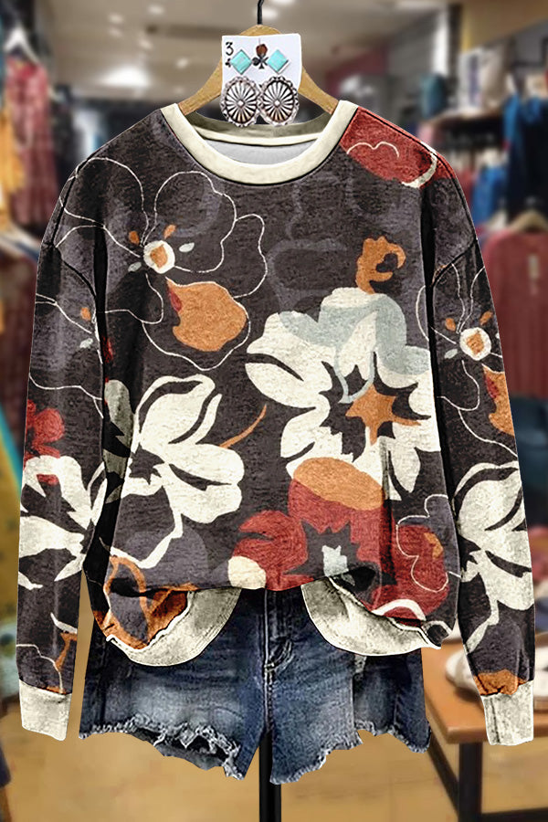Vintage Floral Print Sweatshirt