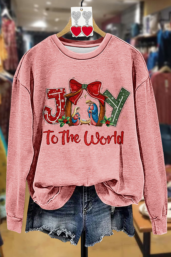 Solid Christmas Print Sweatshirt