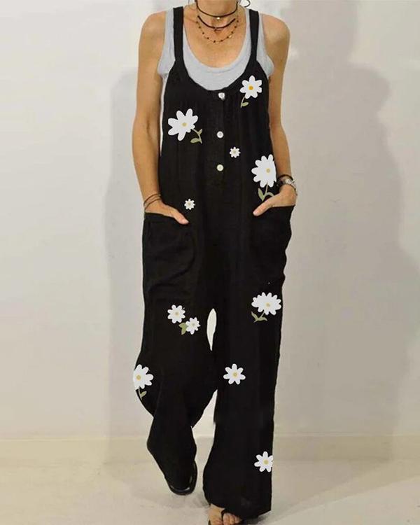 women's Floral Print Strapless Jumpsuit