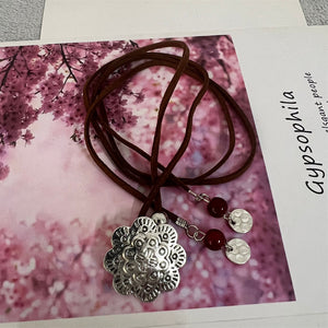 Boho leather cord collarbone chain