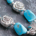 Vintage Hollow Carved Turquoise Pendant