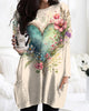 Vintage Valentine's Day Floral Heart Print Midi Top