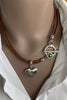 Fashion Heart Leather OT Buckle Necklace