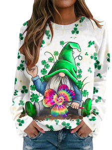 Women's Shamrock Print Sweatshirt