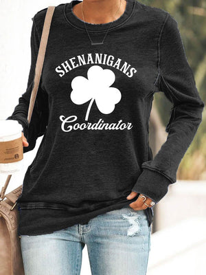 WOMEN'S ST PATRICK'S DAY PRINT CASUAL SWEATSHIRT