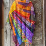Hippie Cheerful Sunflower Print Hooded Cape