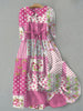 Bohemian Retro Polka Dot Floral Resort Style Tie Dress