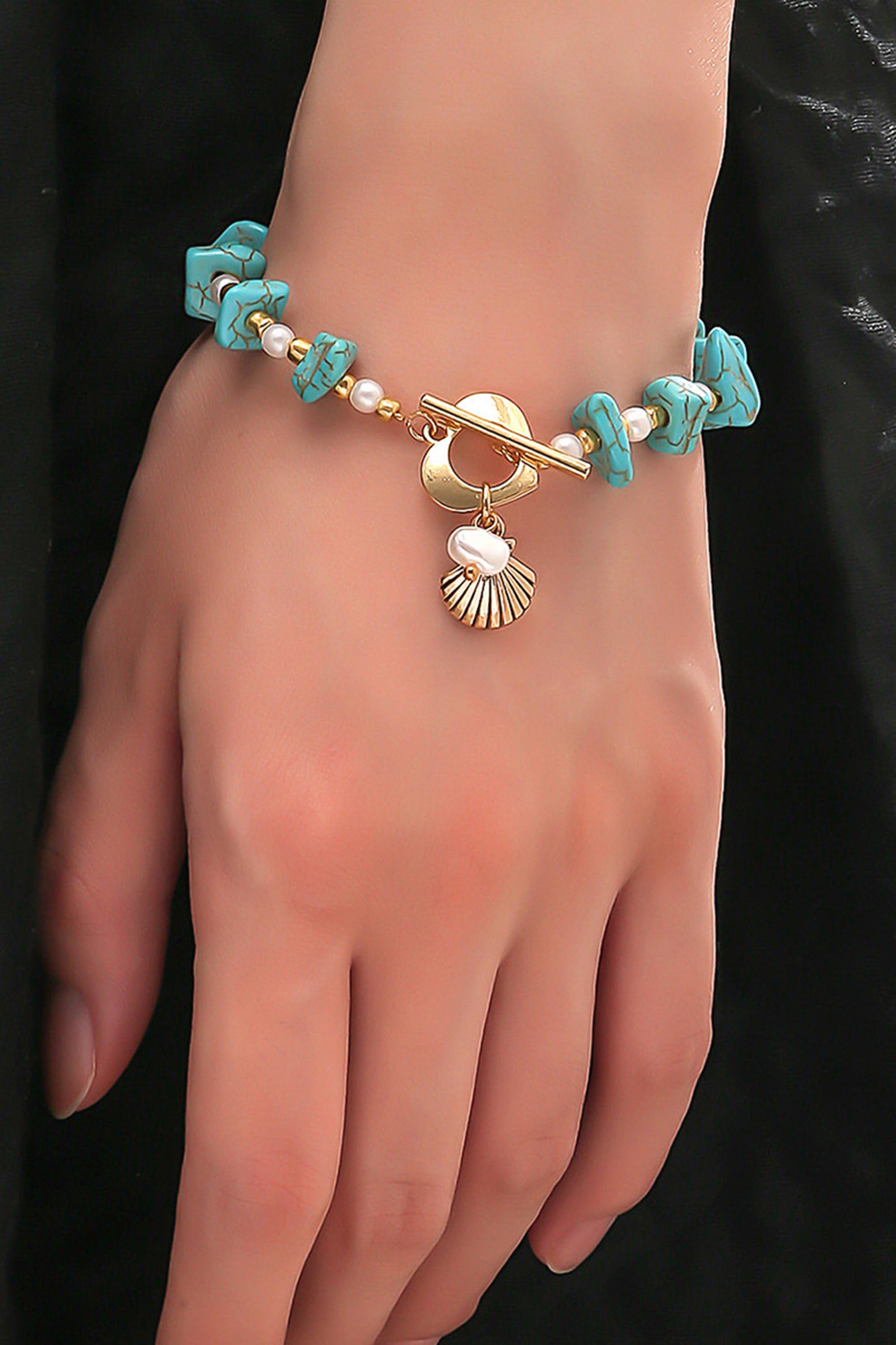 Irregular Turquoise Gravel Boho Chic Bracelet