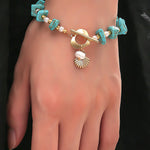 Irregular Turquoise Gravel Boho Chic Bracelet
