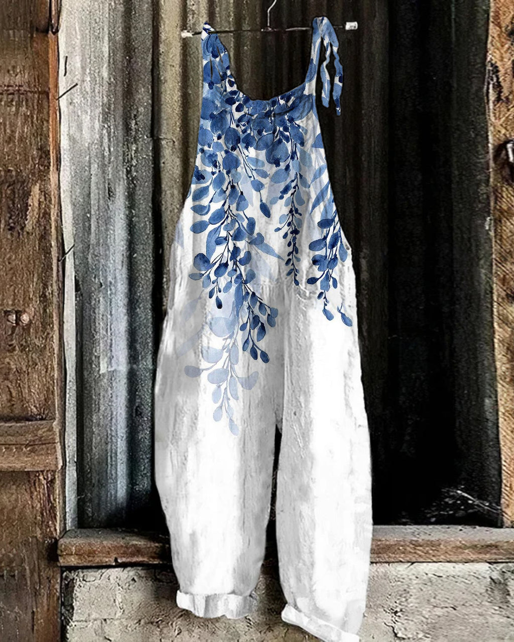 Japanese Art Print Loose Casual Jumpsuit