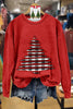 Retro Plaid Christmas Tree Applique Sweatshirt