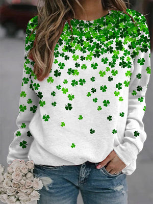 Women's St. Patrick's Day Shamrock Print Sweatshirt