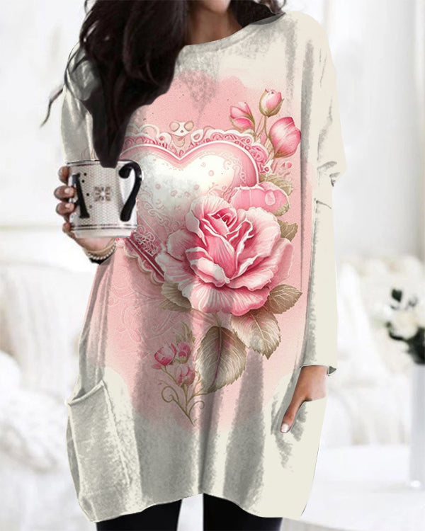 Vintage Valentine Heart Art Print Midi Top