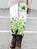 Women's Clover Print Casual Leggings