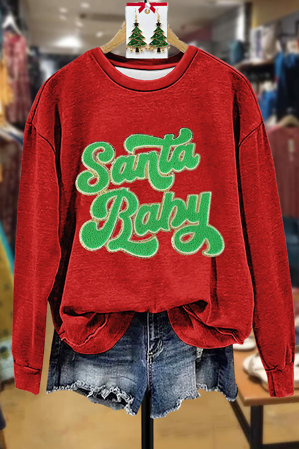 Santa Baby Embroidered Sweatshirt