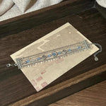 Vintage Layered Blue Tassel Bracelet