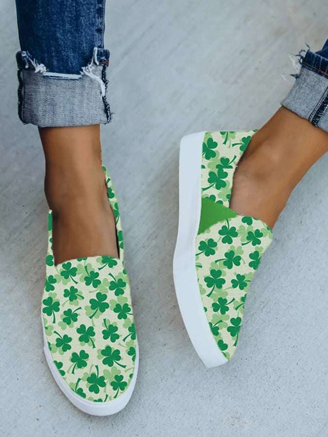 Women's  Shamrock Print Sneakers
