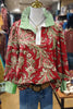 Christmas Floral Print Striped Top