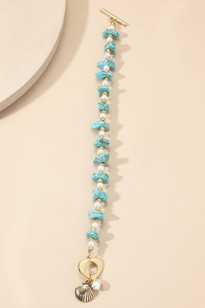 Irregular Turquoise Gravel Boho Chic Bracelet