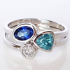 Vintage Blue Stones Silver Ring