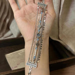 Vintage Layered Blue Tassel Bracelet