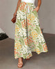 Casual Loose Lace-up Elastic Waist Floral Pants