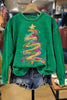 Colorful Art Christmas Tree Print Sweatshirt