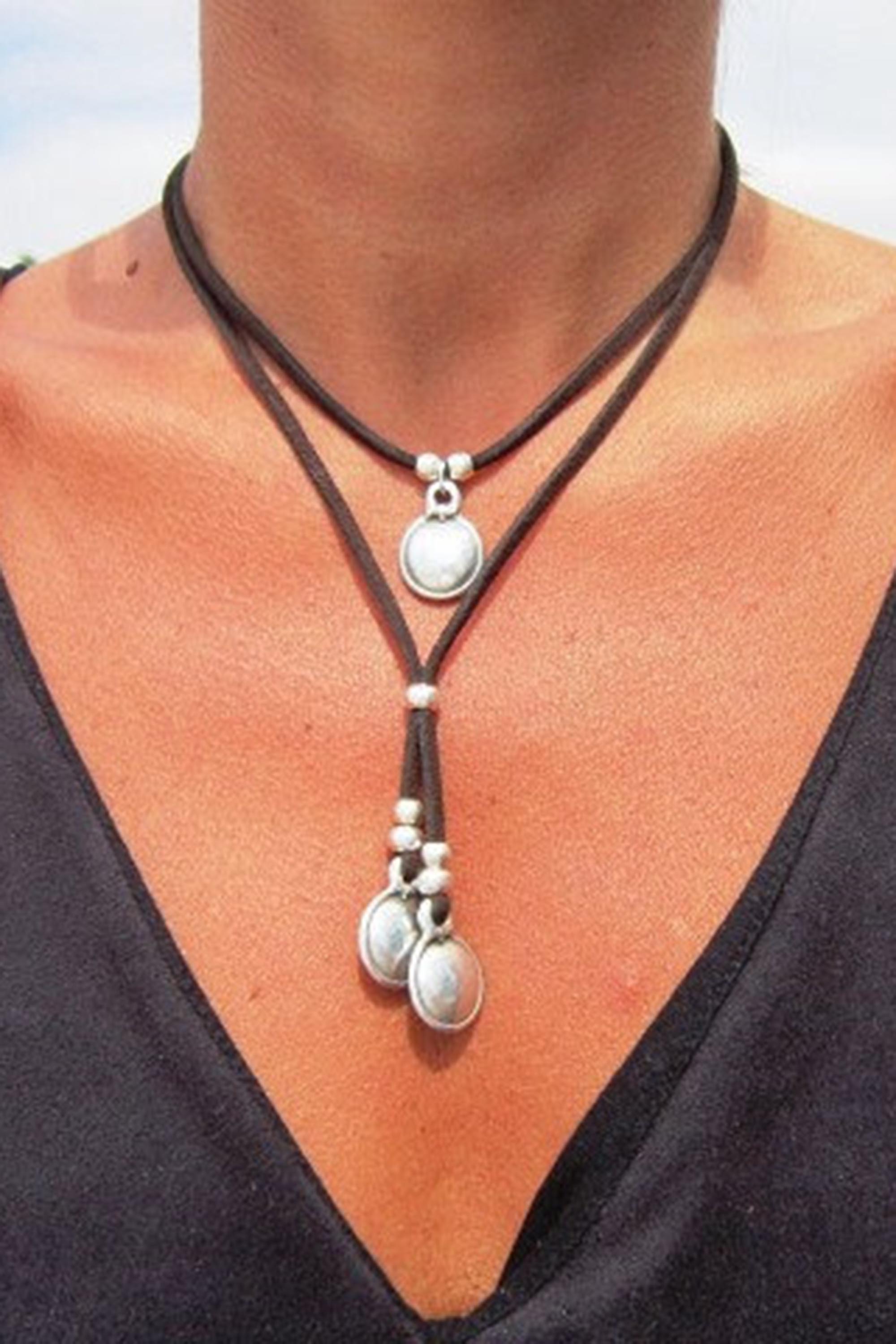 Boho Chic Vintage Velvet Double Layer Pendant
