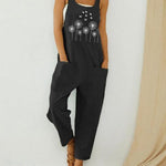 Straps Butterflies Flower Print Casual Jumpsuit For Women