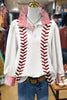 Game Day Baseball Print Collar Top