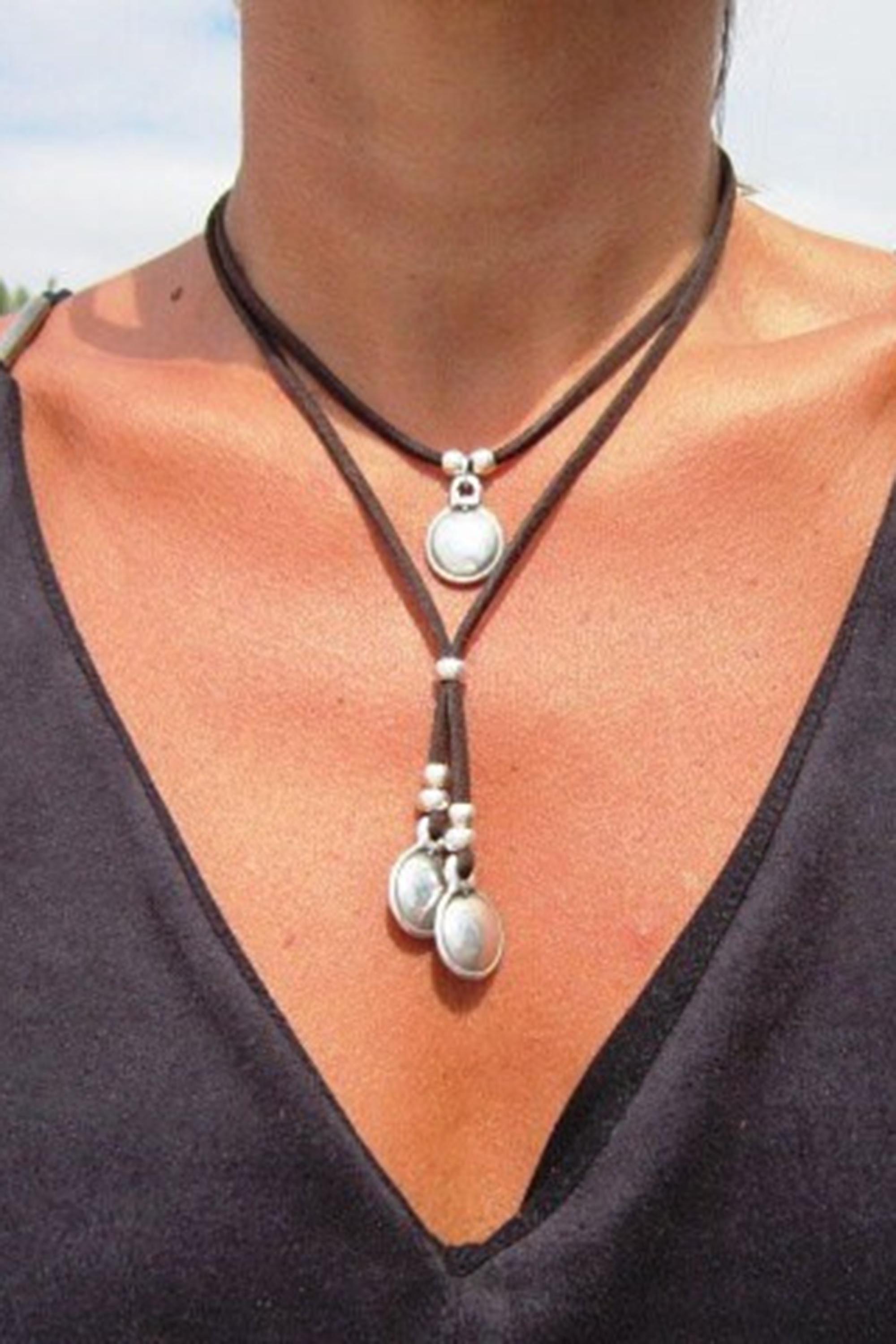 Boho Chic Vintage Velvet Double Layer Pendant