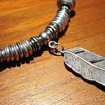 Leather Rope Feather Pendant Retro Handmade Necklace