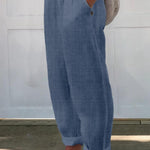 Women's Printed Cotton And Linen Casual Pants