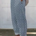 Women's Abstract Geometry Art Pattern Printed Cotton And Linen Casual Pants