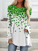 Women's St. Patrick's Day Shamrock Print T-Shirt