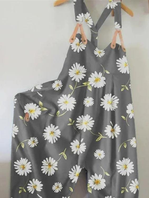 Sleeveless Casual Printed Jumpsuit