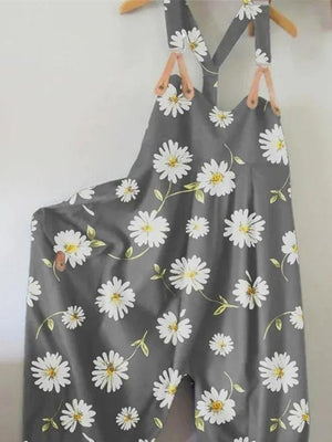 Sleeveless Casual Printed Jumpsuit