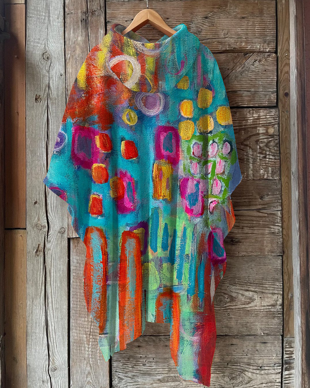 Retro Abstract Geometric Art Print Hooded Cape
