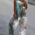 Ladies Loose Casual Printed Jumpsuit