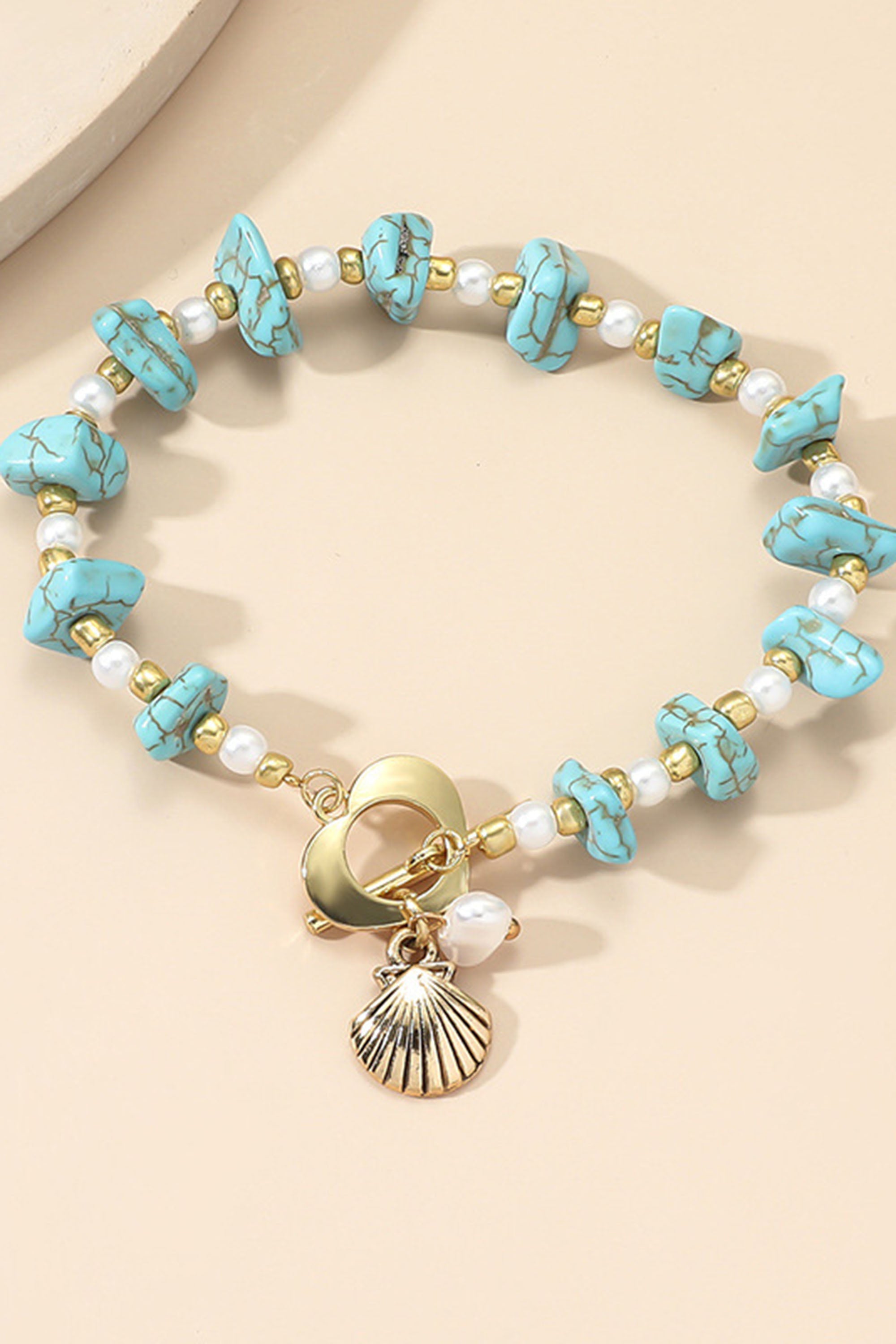 Irregular Turquoise Gravel Boho Chic Bracelet