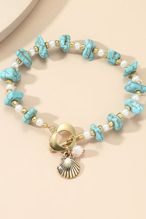 Irregular Turquoise Gravel Boho Chic Bracelet