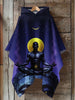 Retro Black African Art Print Hooded Warm Shawl