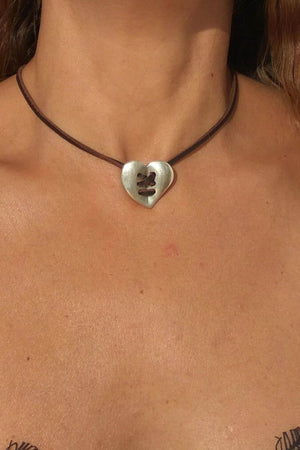 Boho Wax Rope Heart Pendant