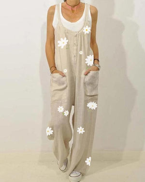 women's Floral Print Strapless Jumpsuit