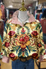 Floral Print Striped Long Sleeve Top