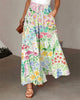 Casual Loose Lace-up Elastic Waist Floral Pants