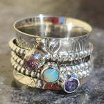 🎁Bohemian Gemstone Meditation Spinner Ring
